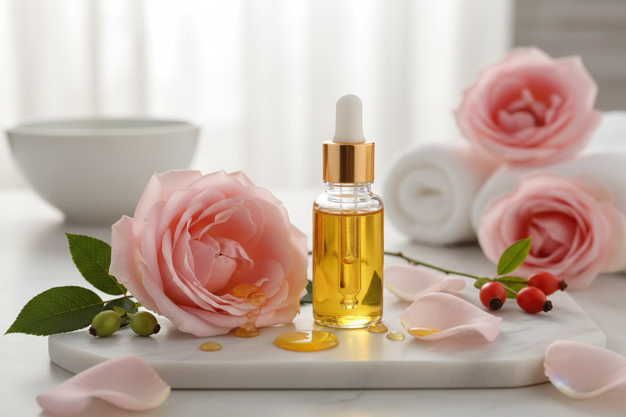 Rose with jojoba oil